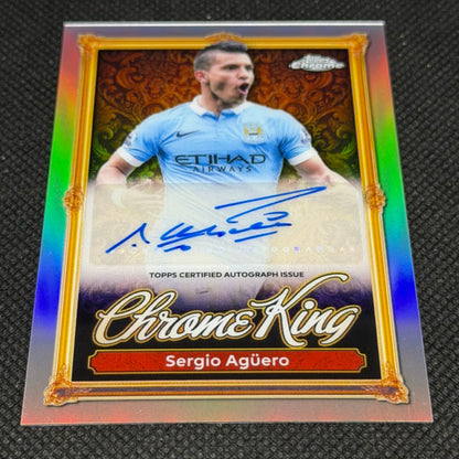 2025-26 Topps Chrome Premier League Chrome King Autograph SSP CASE HIT - Sergio Aguero