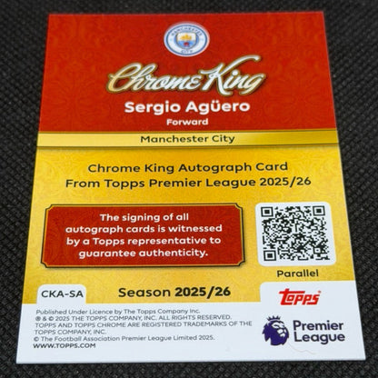 2025-26 Topps Chrome Premier League Chrome King Autograph SSP CASE HIT - Sergio Aguero